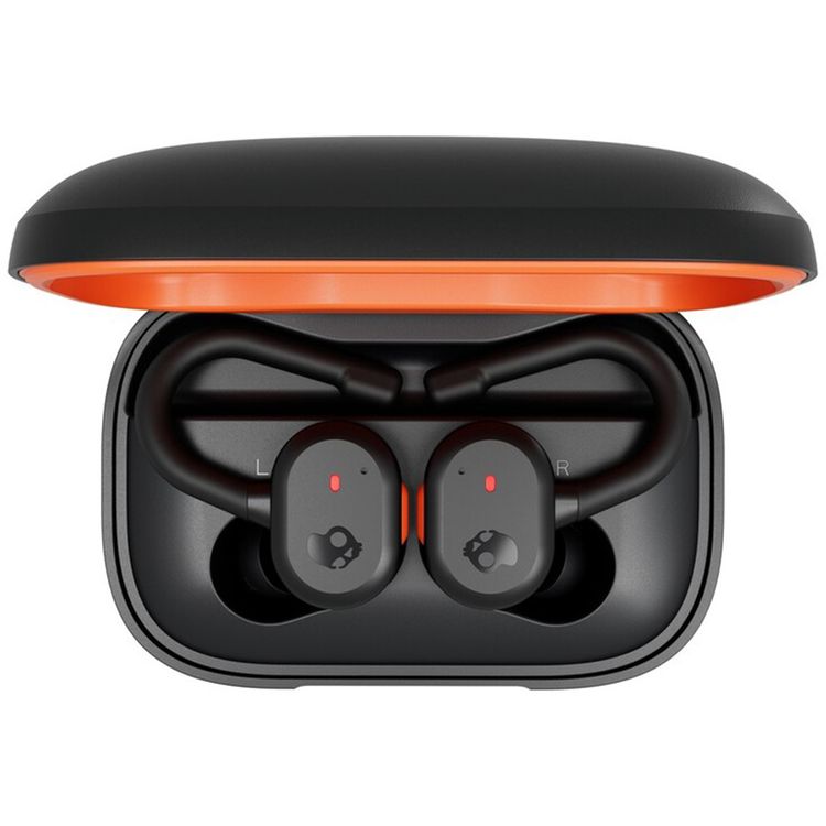 Skullcandy Push Active True Wireless in-Ear Earbuds, Call, Track & Volume Controls, Dual Noise-Reducing Microphones, 44 Hours Total Battery Life, 6 mm Driver Diameter - Black/Orange