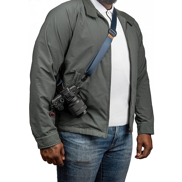 Peak Design SLL-MN-3 midnight Slide Camera Strap Lite, nylon webbing, strong, removable anchor connectors - Midnight Blue