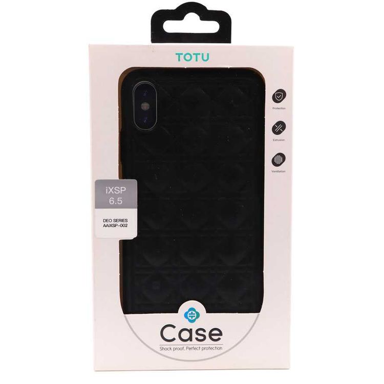 جراب خلفي حامي للجهاز من ماركة توتو لهاتف آيفون 6.5 - أسود
