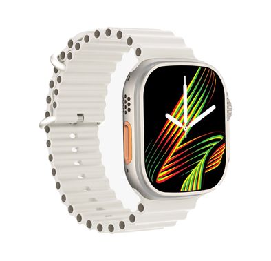 Green Lion Communicate Ultra Smart Watch with 1.85" Amoled Screen Dispaly, 280mAh Battery Capacity, Wireless Charging, AI Voice Assistant, 125 MB Flash Storage, 3-5 Days Working Time - Silver