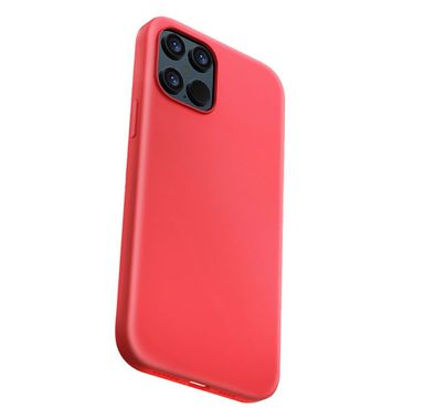 Devia Nature Series Silicone Protective Case, Soft Liquid Gel Rubber Cover, Shockproof Bumper, Anti-Scratch, Anti-Fingerprint Compatible for iPhone 12 Mini (5.4") - Red