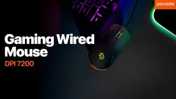 Porodo Gaming Wired Mouse in UAE | 7200 DPI - Black Color |  (PDX322)