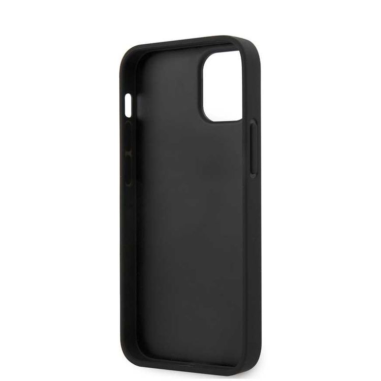 CG MOBILE Guess PU Iridescent "LOVE" Debossed Phone Case with Metal Logo Compatible for iPhone 12 Mini (5.4") Drop Protection Mobile Case Officially Licensed - Black