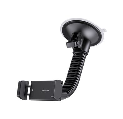 Green Lion GV-550 Heavy Duty Windshield Car Phone Mount with 4.33" Wide Suction Base, 8-Level Suction, Flexible Viewing Angle & Gooseneck Arm, Heavy-Duty Metal Build, One-Step Side Lock, Tilt + Swivel and Rotate, Strong Adhesion - Black
