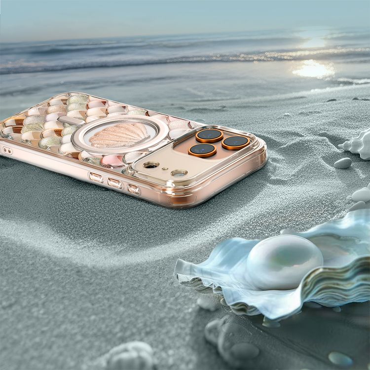 غطاء ليفيلو بيرل بتصميم ثلاثي الأبعاد للمحيط لهاتف آيفون 17 برو، بتصميم حجر القمر ثلاثي الأبعاد، متوافق مع MagSafe ومزود بمغناطيسات قوية، حواف مرتفعة لحماية الكاميرا والشاشة، تم اختباره ضد السقوط، زوايا بوسائد هوائية لامتصاص الصدمات، أناقة مستوحاة من المحيط - اللون البرتقالي.