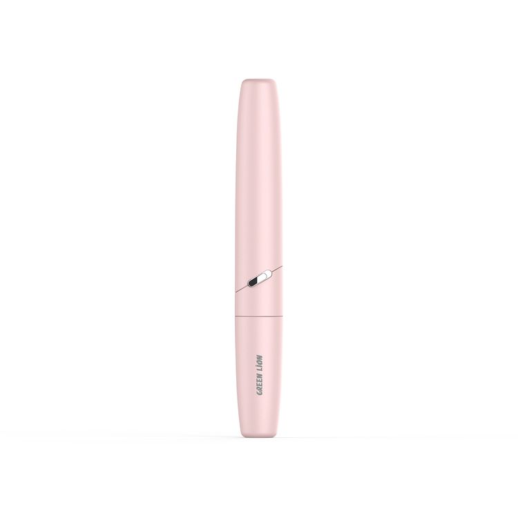 Green Lion Eyebrow Hair Trimmer with Adjustable Angle & Planner, ABS Material & Stainless Steel Blade, Replaceable AAA Battery, Skin Friendly, Precision Trimming, Ergonomic Design - Pink