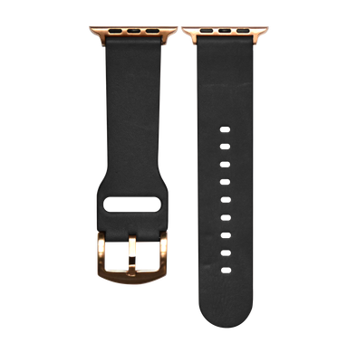 Devia Cowboy Genuine Leather Watch Band for Smartwatch - Adjustable Replacement Wrist Band Strap Compatible for Apple Watch 38/40mm - Black