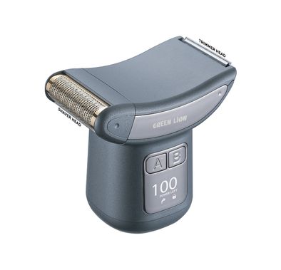 Green Lion Flexgroom 2-in-1 Body Groomer with 22-40.3cm Extendable Handle, ABS Material, Stainless Steel Blade, IPX6 Water Resistance Level, 600mAh Battery Capacity, Type-C Charging Port, 1.5 Hours Charging Time, 2 Hours Working Time, Digital Display - Gray