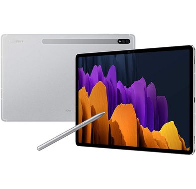 Samsung Galaxy Tab S7+ with S Pen SM-T970 12.4" inch Display 6GB RAM / 256GB ROM, 10090 mAh Long-Lasting Battery, Qualcomm Snapdragon 865 5G+ Processor 45W Fast Charging, 8MP Front & 13MP Rear Camera, Tablet with Fingerprint Sensor -  Silver