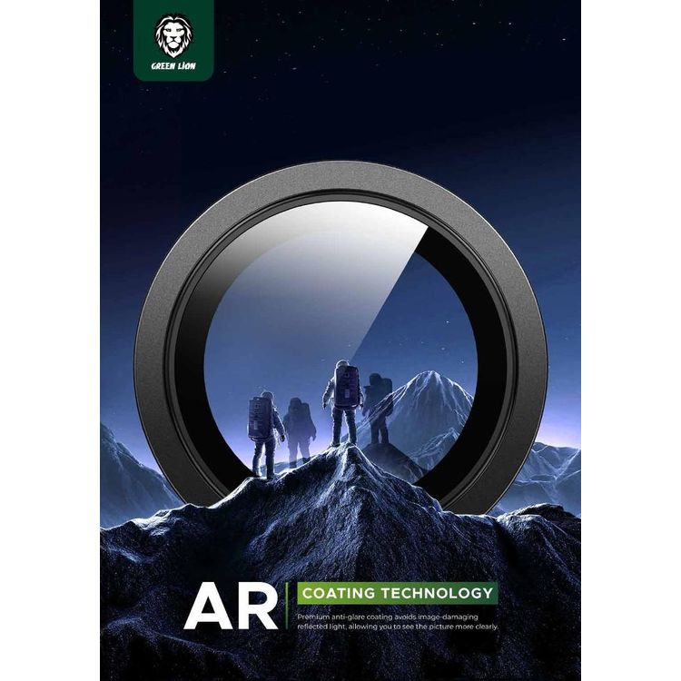 Green Lion HD Plus Camera Lens For iPhone 15 Pro/ 15 Pro Max, Anti Fingerprint & Anti Scratch, High Transparency, Water Resistant, Shatter Protection, Anti-Glare Coating - Black 