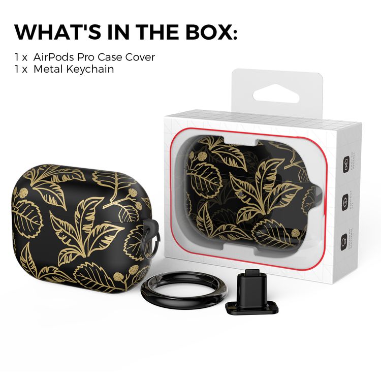 AhaStyle Premium TPU IMD Patterns Case with Anti-Lost Ring Compatible for AirPods Pro, Scratch Resistant, Shock Absorption, Drop Protection, & Dustproof Protective Hard Shell