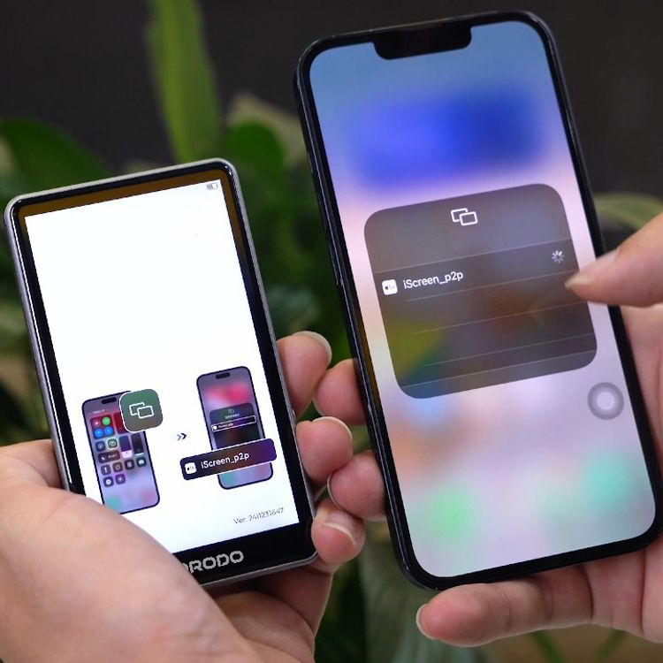 Porodo Selfie Screen Monitor with Magnetic Mirroring, 3.5 Hours Usage Time, 4.02" HD Screen, 1.85W Rated Power, 1800mAh Battery, 180° Screen Rotation, Compatible with iOS 9.0+ & Android 2.0+, 2.4G/5G Dual Band Wi-Fi Network - Gray