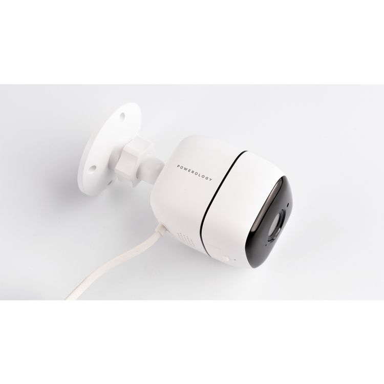 Powerology Security Outdoor Camera  with 110° Wide-Angle Lens, Full HD 1080P Resolution, Up to 10m Night vision, Two-Way Talk, Motion Sensor - White