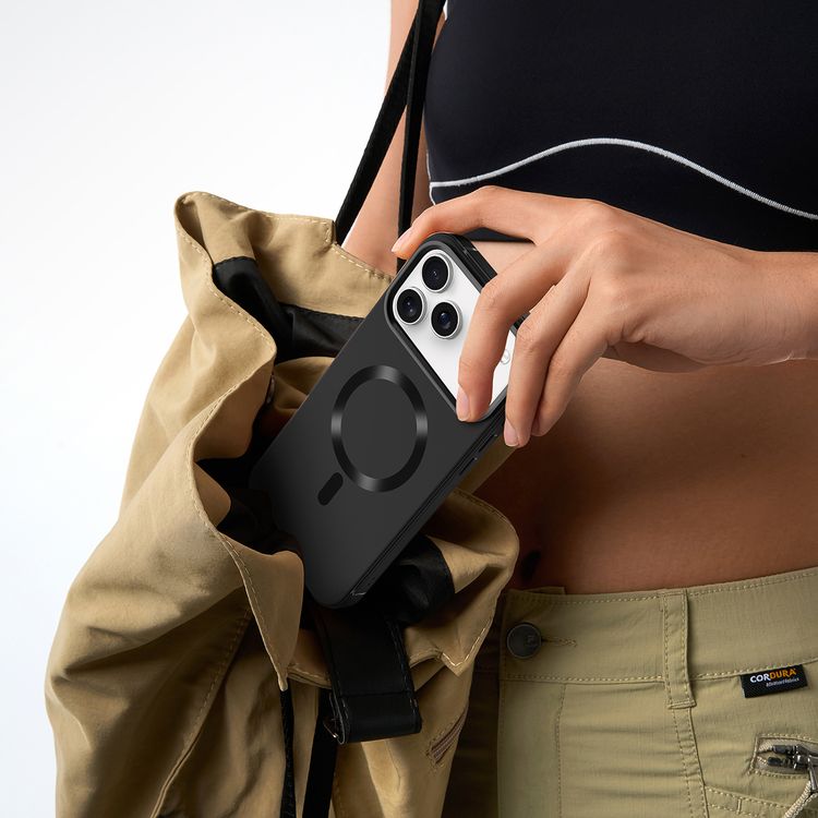 Levelo Opulis MagSafe Frosted Case for iPhone 17 Pro, Liquid Silicone Comfort, Anti-Scratch, Aluminum Alloy Frame for Camera & Edges, Anti-Fingerprint, Strong Magnets, Multi-Layer Design, Shock-Resistant Bumper, Non-Slip Surface - Phantom Black