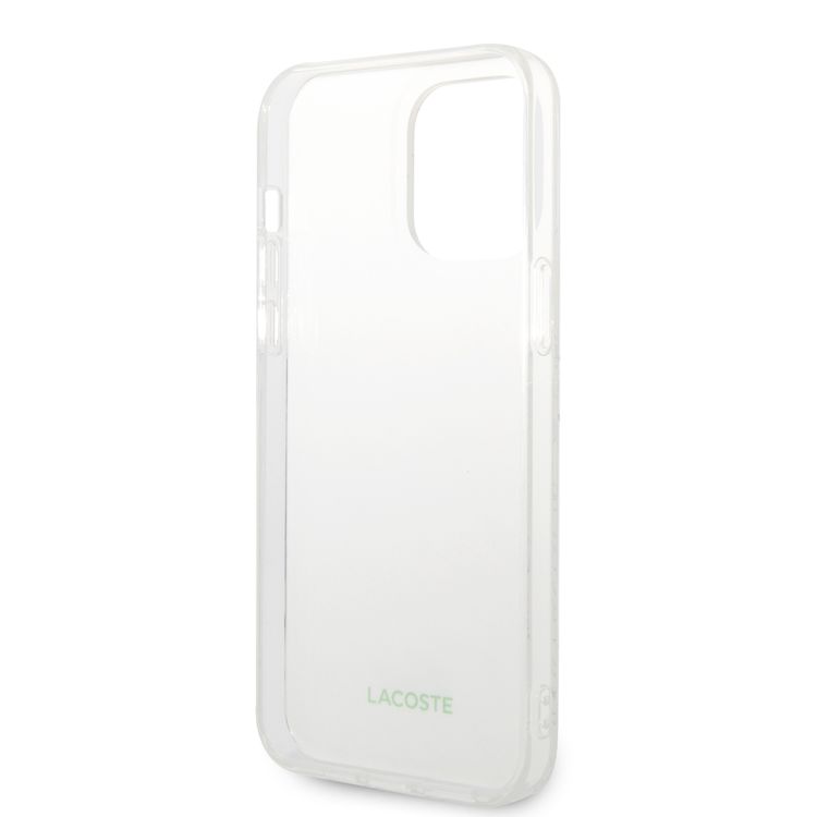 Lacoste Hard Case IML Double Layer & Dyed Bumper Signature Pattern - iPhone 14 Pro Max - White