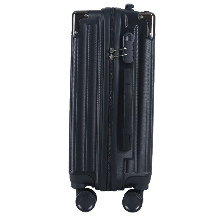 Levelo 3-Set ABS Luggage with Built-in Weighing Scale, Combination Lock, Iron Trolley, Double Wheels, Impact-Resistant Corners & Shock-Resistant, PP & Soft Rubber Handle - Black