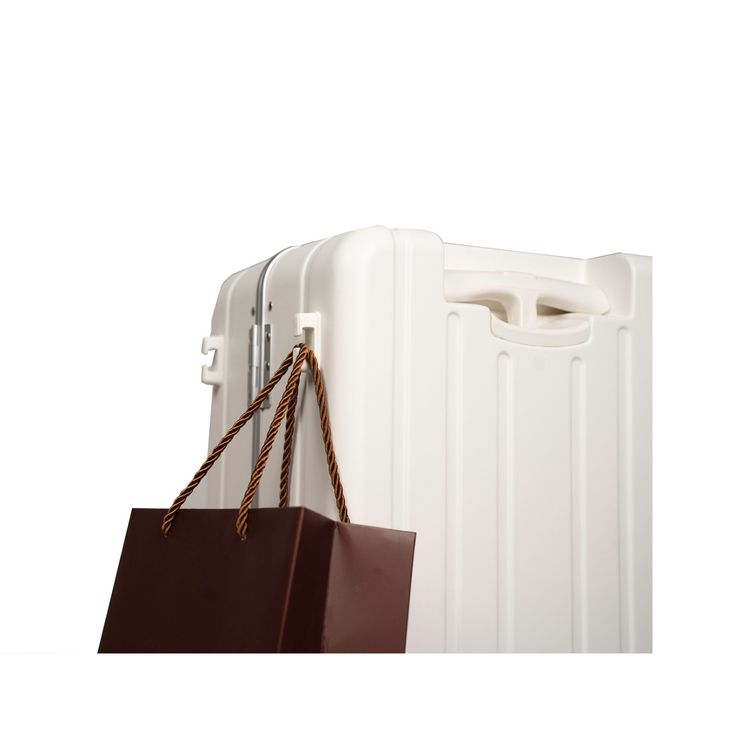 Levelo RoamCruiser 20" Travel Luggage with Detachable Kid Holder, Impact Resistance, PC & Aluminum Material, 50kg Weight Capacity, Silent Wheels, Hypoallergenic Interior, 2 Fusion Telescopic Handles, Integrated Wheel Locks, Built-in Document Holder - White