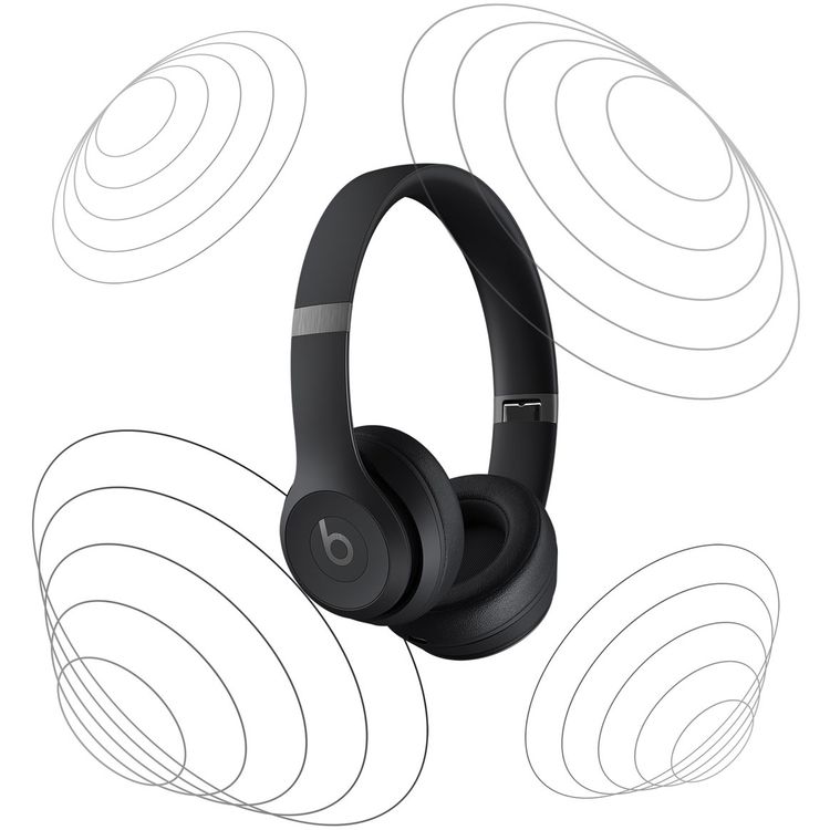 Beats Solo 4 Wireless On-Ear Headphones, Compact Design, Apple & Android Compatible, Up to 50 Hours of Battery Life, Clear Sound, Lossless Audio, Foldable Design - Matte Black