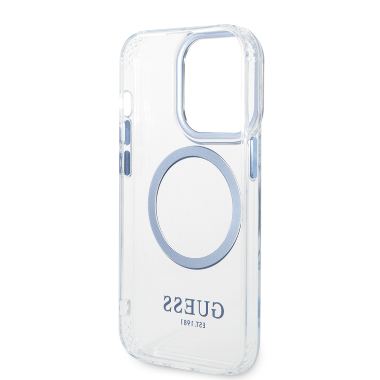 Guess Magsafe Compatibility Transparent Outline iPhone 14 Pro Max Compatibility - Blue