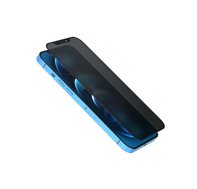 Levelo 9H Privacy Twice Tempered Glass Screen Protector Compatible for iPhone 12 Pro Max (6.7") Anti-Scratch - Non-Breakable Edges - Anti-Peeping Screen Guard Protector - Black