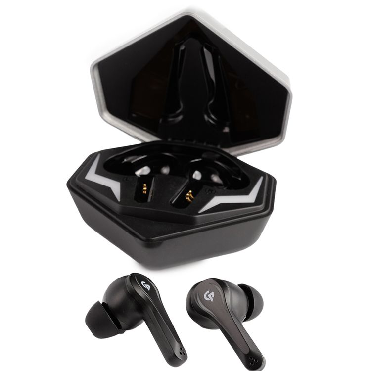 Porodo True Wireless Gaming Earbuds with Touch Control, Music and Game Mode, IPX5 Water Resistant Rate, Dual Microphone Crisp Sound, 1 Hour Charging Time, 5 Hours Playtime - Silver