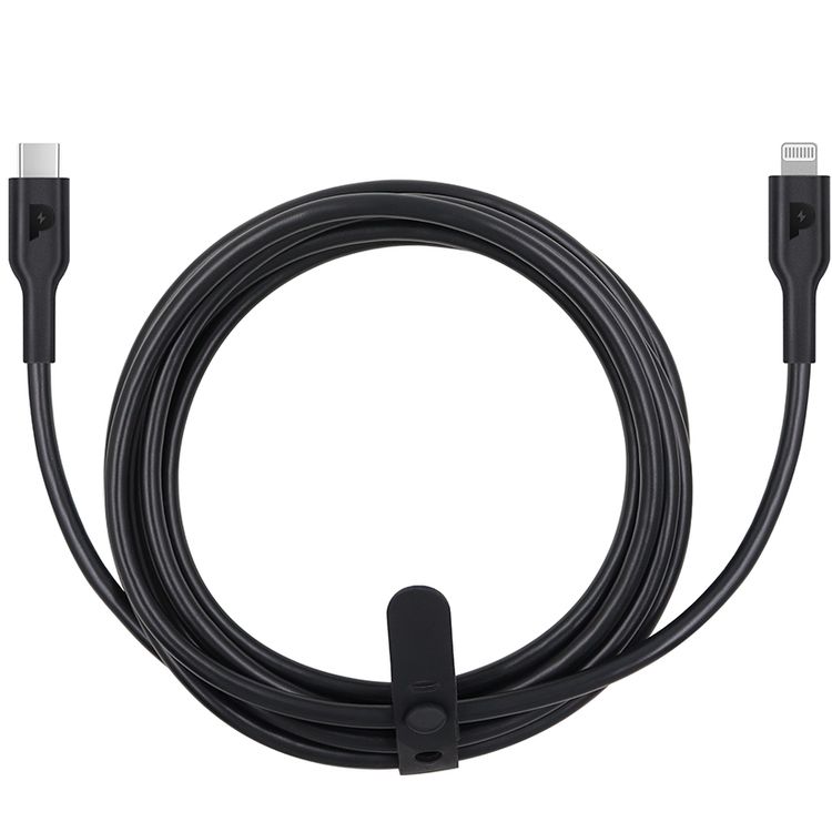 Powerology Type-C to Lightning Cable PD 20W, Fast Data Sync And Charge, Universal Compatibility, 2m/6.5ft - Black
