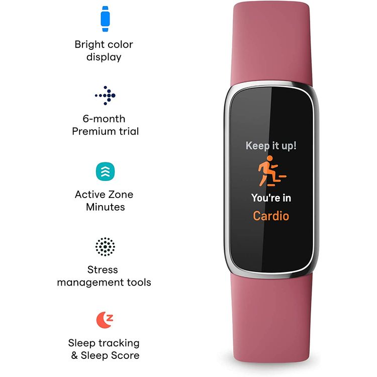 فيتبيت لوكس متتبع اللياقة البدنية والعافية مع إدارة الإجهاد ، وتتبع النوم ومعدل نبضات القلب على مدار الساعة طوال أيام الأسبوع ، مقاس واحد على نطاق صغير/ كبير