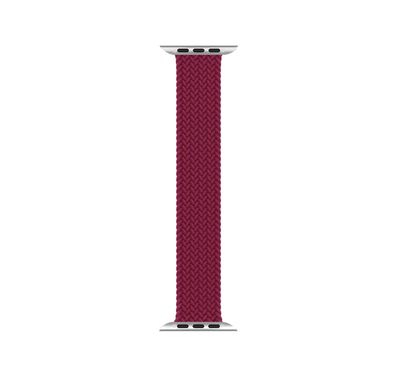 Green Lion Braided Solo Loop Watch Strap for Apple Watch 42/44mm, Anti-Scratch, Sweat & Water Resistant, Easy Installation, Soft & Comfortable Fit - Wine Red