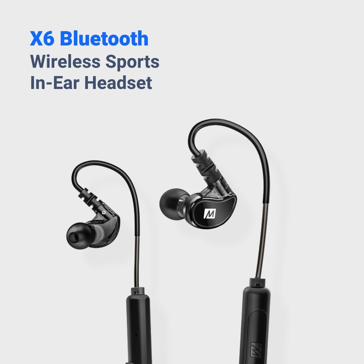 MEE Audio X6 Stereo Bluetooth Wireless Sports In-Ear Headphones - Black