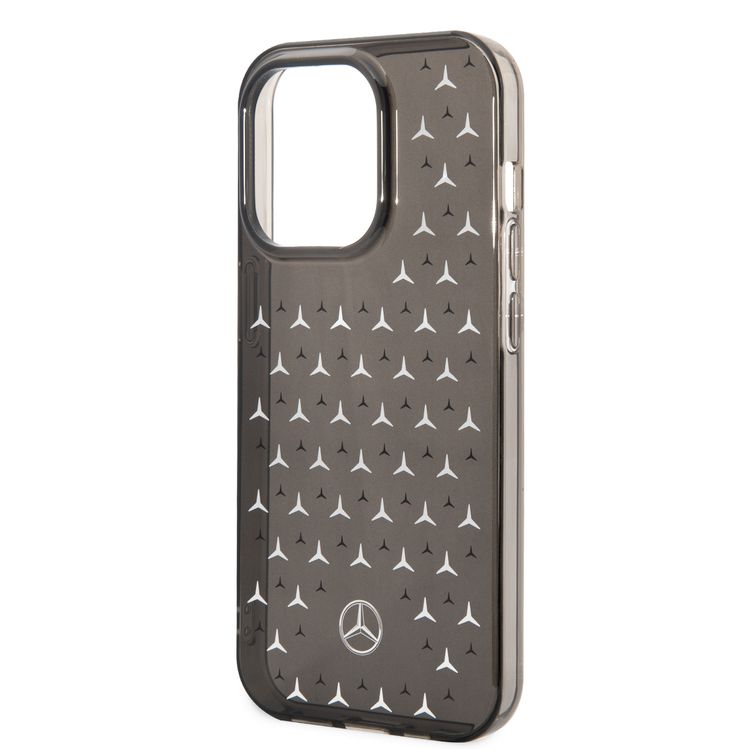 Mercedes-Benz Double Layer PC/TPU Case with Large Star Pattern iPhone 14 Compatibility - Black / Silver