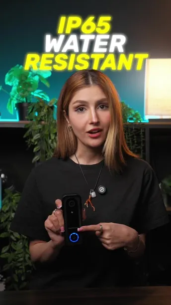 Powerology Smart Camera Doorbell with 3MP Camera Resolution, 5200mAh Battery Capacity, 9 Hours Charging Time, 3 to 8 Months Battery Life, Two-Way Audio, Night Vision - Black