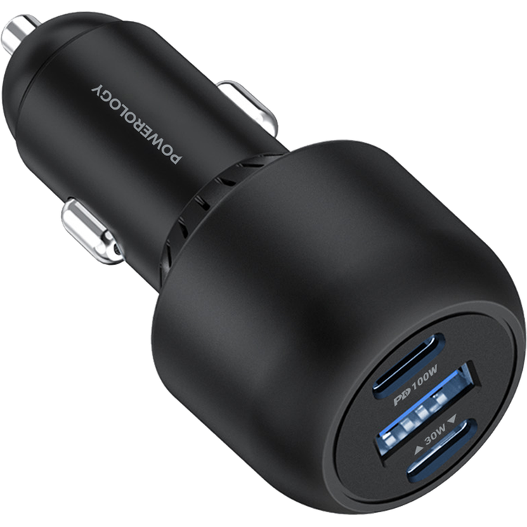 Powerology 130W X2 PD Port & X1 Q.C Port - Black