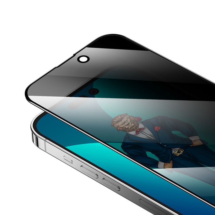 واقي شاشة زجاجي ثلاثي الأبعاد مقاوم للخدش وخالي من الخدوش لهاتف آيفون 14 برو ماكس من جرين ليون - أسود