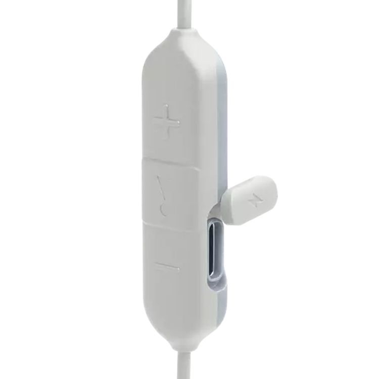 سماعات JBL Endurance Run 2 الرياضية اللاسلكية، IPX5، بلوتوث 5.0، ميكروفون مدمج، جهاز تحكم عن بعد في الكابل - أبيض