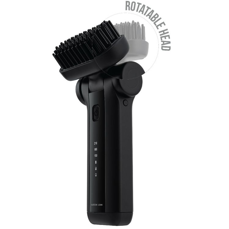 Green Lion Beard Pro Portable Beard Straightener with Magnetic Cover & Carry Case, 40 Minutes Working Time, 20W Power, 3-Level Temperature Control, 180° Rotatable Head - Black