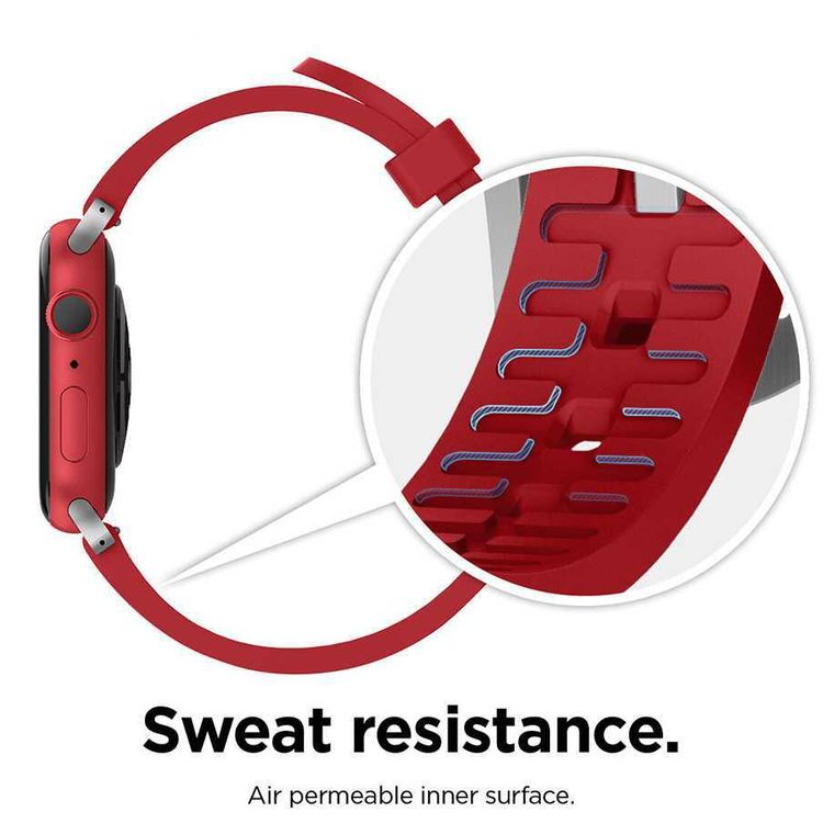 Elago Premium Fluoro Rubber Strap, Fit & Comfortable Replacement Wrist Band, Adjustable Straps Compatible for Apple Watch 40mm - Red