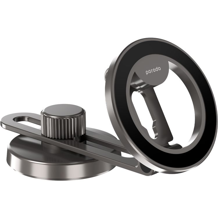Porodo MagSafe Car Mount with Zinc Alloy Surface and 360° Rotation  - Black
