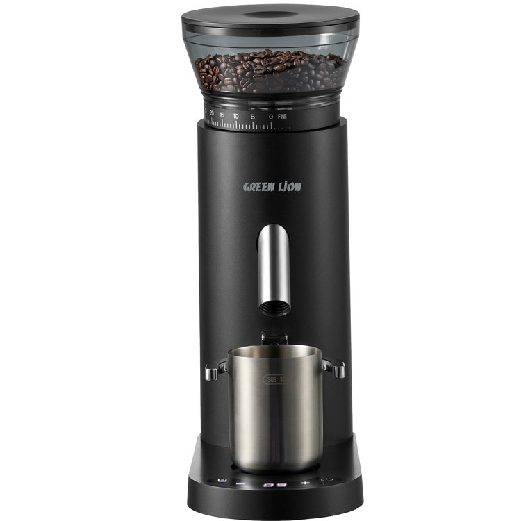 Green Lion Ultimate Grind Electric Coffee Grinder with Dual-Size Portafilter Cradle, 25-35 Grinds on Full Charge, 2×2600mAh Battery, 110W Power, 41mm Precision Burr Grinder with 200RPM Speed & 60 Settings, 130g Bean Hopper, Digital Touch Control – Black