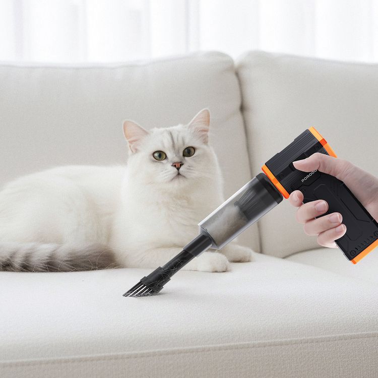 Porodo 2-in-1 Air Duster & Vacuum Cleaner with LED Display Screen, 150W Rated Power, Up to 300 Minutes Working Time, USB-C Charging Port, 8 Speed Levels, Multiple Blowing Nozzles - Black