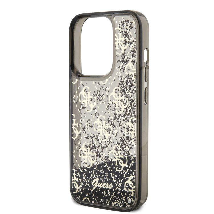 Guess Liquid Glitter Case with 4G Pattern - Black - iPhone 15 Pro