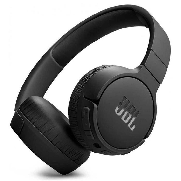 JBL T670 Over-Ear Noise Cancelling Bluetooth Stereo Wireless Headphone, Up to 70Hours Battery Life, Multi-Point Connection, Flat-fold design, Detachable Cable, Audio cable, Speed charge - Black 
