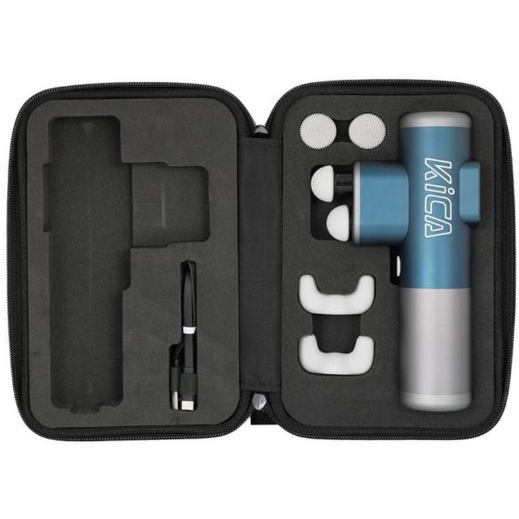 Kica Pro Massage Gun with Dual Head Massage, Up to 20 Hours Working Time, 10 Adjustable Intensity Levels, 10mm Stroke Length, Dual 2600RPM, 3 Massage Modes - Blue