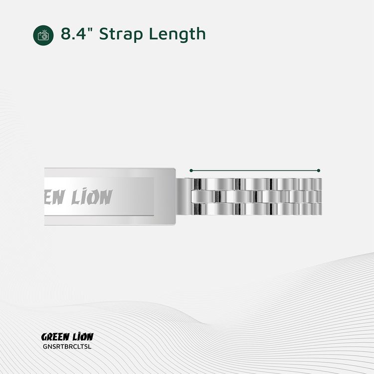 Green Lion Smart Bracelet Zinc Alloy Case with Heart Rate & Sleep Monitoring, Camera Control, 5 Days Working Time, Waterproof, 16mAh Battery Capacity, Bluetooth 5.1 - Silver