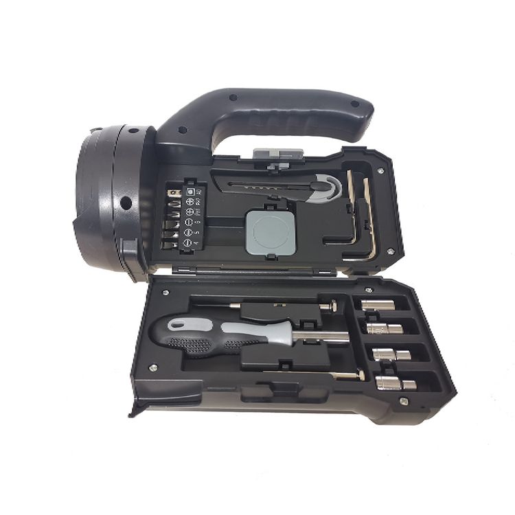 Porodo LifeStyle Outdoor 5W 18 in 1 Flashlight with Toolbox - Black/Grey