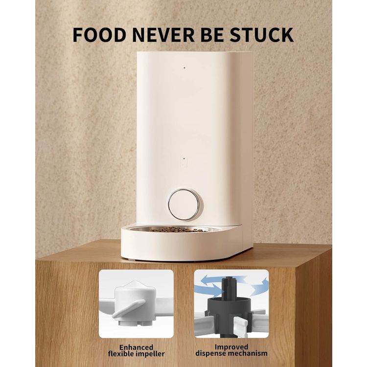 PETKIT Fresh Element Mini Smart Pet Feeder with 2.8L Capacity, Dual Fresh Lock System, Up to 10 Times Usage per Day, Automatic Dosing, Smart Feeding - White