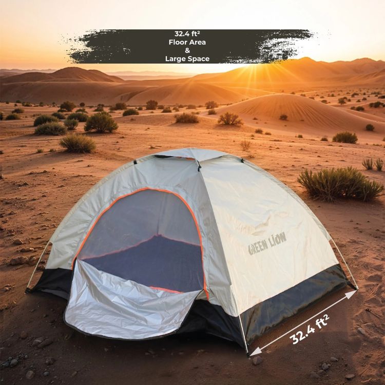خيمة التخييم جرين ليون GT3-PLUS، تصميم مدمج وقابل للطي، سعة 2-3 أشخاص، حبل مقاوم للرياح، حماية من الأشعة فوق البنفسجية، شبكة تهوية.