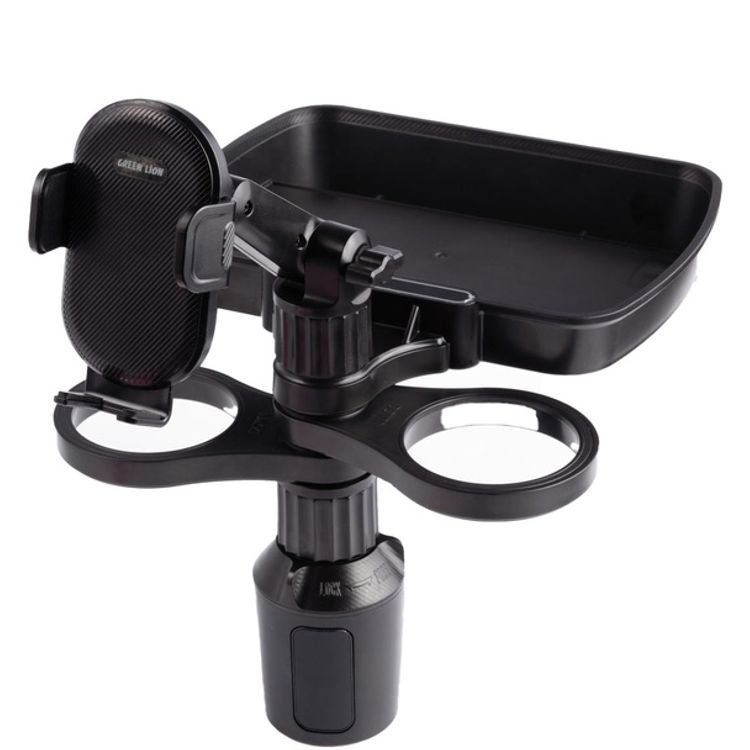 Green Lion Multi Functional Cup Holder + Food Tray - Black