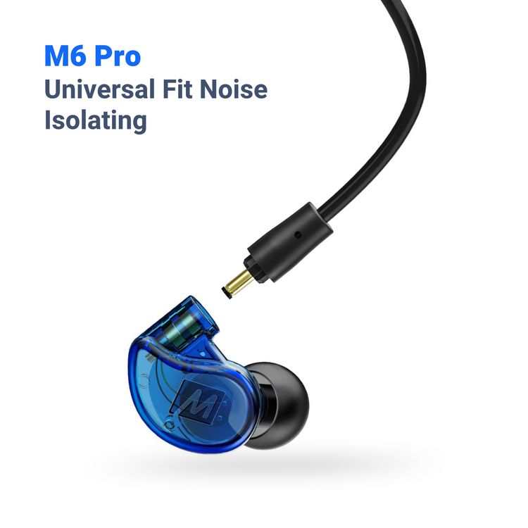 MEE Audio M6 Pro 2nd Generation In-Ear Monitors Headphones Wired + Wireless Combo Pack: Includes Stereo audio Cable and Bluetooth audio Adapter (Blue)