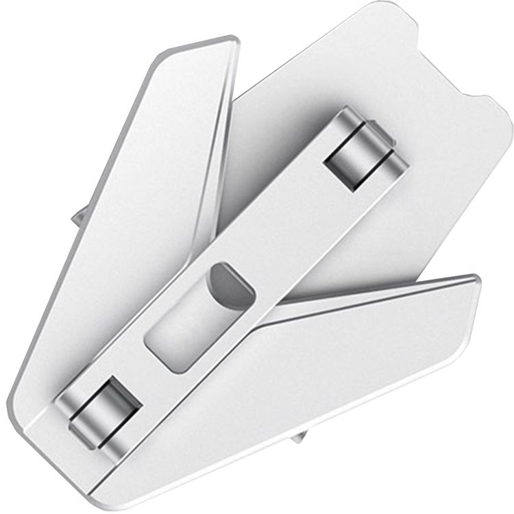 Porodo Aluminum Alloy Mobile Stand with Flexible Viewing Angle, 4" to 8" Phone Compatibility, Horizontal & Vertical Modes, Stable & Non-Slip Base, Foldable Design - Silver