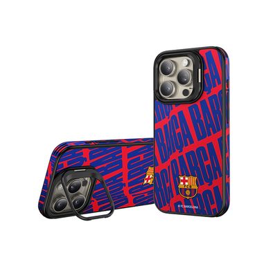 حافظة مغناطيسية لنادي برشلونة لفون 15 برو ماكس، مصنوعة من جلد صناعي ممتاز، متوافقة مع MagSafe، مع حامل حلقي مدمج، مغناطيس نيوديميوم قوي، امتصاص الصدمات - Més Que Un Club